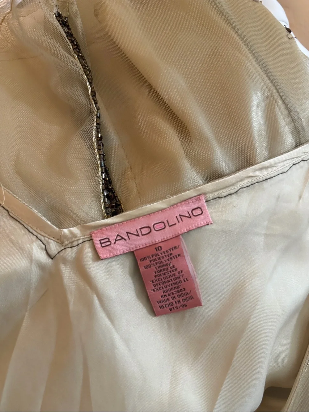 Vintage Bandolino Gold Sheer Embellished Top - Picture 5 of 5